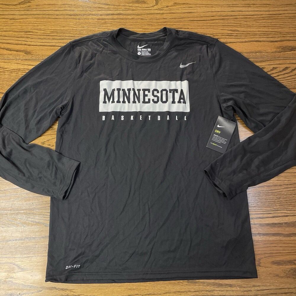 Minnesota Golden Gophers Nike Basketball Long Sleeve Shirt Men's Black NEW